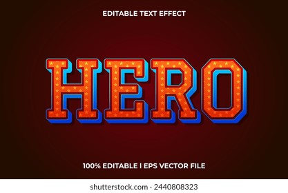 hero text effect modern alphabet fonts. trendy american typography style.