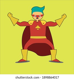 The hero in the unique and cool red robe. Flying hero