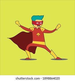 The hero in the unique and cool red robe. Flying hero
