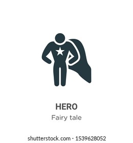 Hero vector icon on white background. Flat vector hero icon symbol sign from modern fairy tale collection for mobile concept and web apps design.