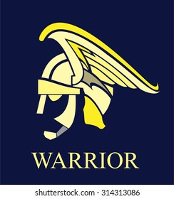 hero. warrior helmet. warrior head. warrior profile. side view of warrior head combine with text. prince. winged head helmet armor of a prince. artistic helmet of a centurion. artwork of a knight head