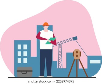 Hero Working vector art illustration