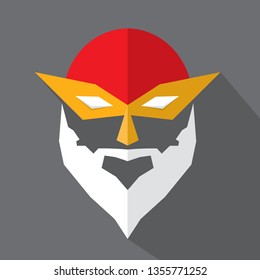 hero wrestling mask. superhero flat style icon or logo design template. vector illustration