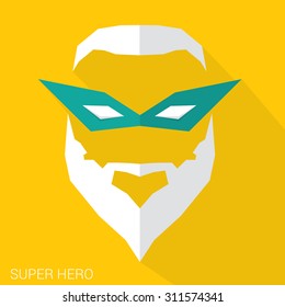 hero wrestling mask. superhero flat style icon or logo design template. vector illustration