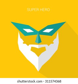 hero wrestling mask. superhero flat style icon or logo design template. vector illustration