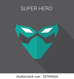 hero wrestling mask. superhero flat style icon or logo design template. vector illustration