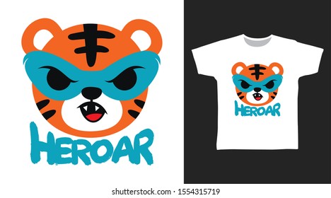 Heroar Tiger t-shirt and apparel trendy design with simple typography, good for T-shirt graphics, poster, print and other uses.