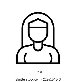 Heldensymbol. Line Art Design einzeln auf weißem Hintergrund