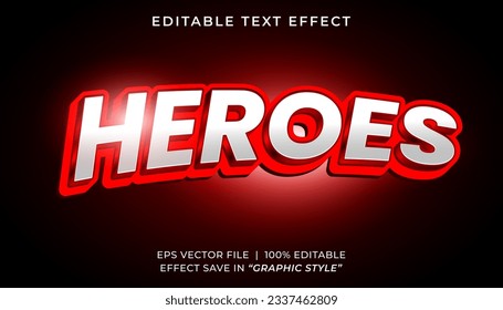 Heroes 3d editable text effect template