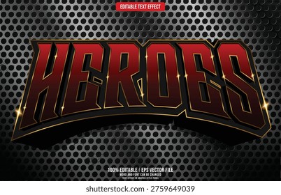 Heroes 3D editable text effect