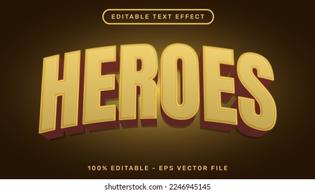 heroes 3d text effect and editable text effect