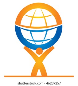 Heroes - abstract illustration with Heroes and globe