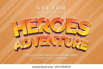 Heróis aventura 3D efeito de texto