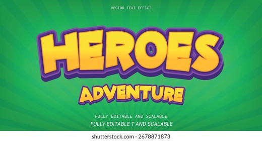 Heroes Adventure Text Effekt auf abstraktem Hintergrund