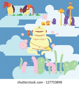 heroes characters mascot vector illustration