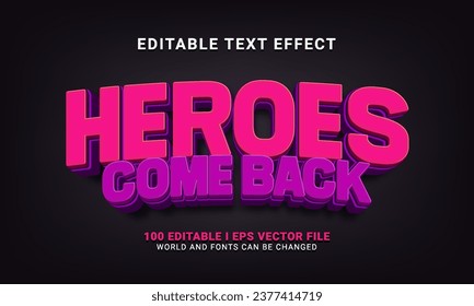 heroes reaparición efecto de texto efecto de reaparición estilo gráfico