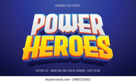 Heroes editable text effect, bold text style	