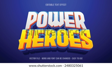 Heroes editable text effect, bold text style	