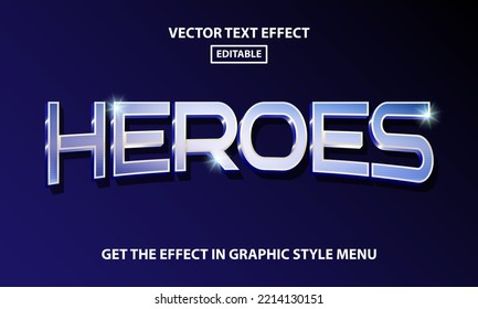 Estilo de efecto de texto modificable de Héroes