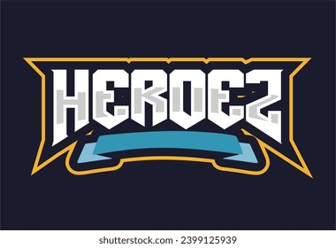 heroes gaming logo with blue background