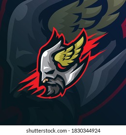 heroes mascot logo design vector with modern illustration concept style for badge, emblem and tshirt printing. heroes head illustration for sport team.