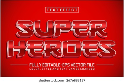 Heroes red font Text effect editable