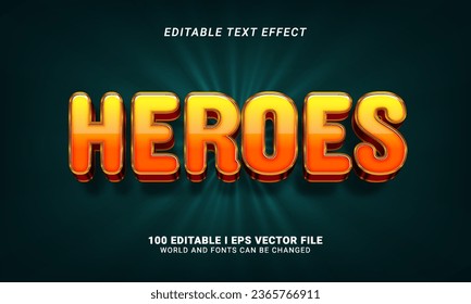 Heroes Text Effect graphic style