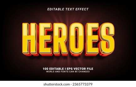 heroes text effect graphic style