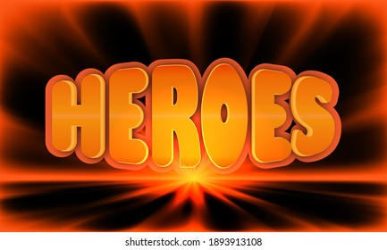 Tipografía heroica con fondo de color naranja