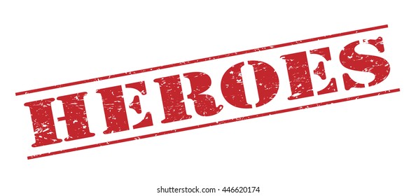 heroes vector stamp on white background