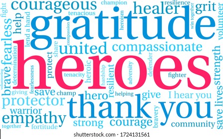 Heroes word cloud on a white background. 
