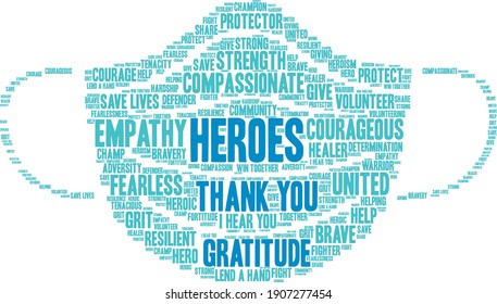 Heroes word cloud on a white background. 
