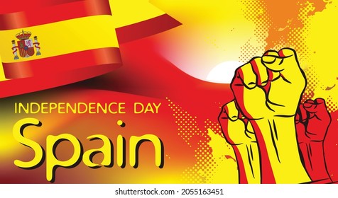 heroic abstract background, happy independence day Spain. vector