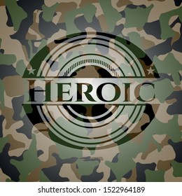 Heroic camouflaged emblem. Vector Illustration. Detailed.
