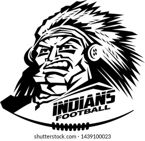 heroic indians football mascot team design for school, college or league