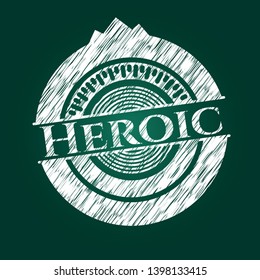 Heroic on blackboard. Vector Illustration. Detailed.