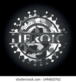Heroic on grey camouflaged texture