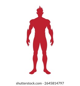 Super-herói heroico Masculino em poder Pose Silhueta