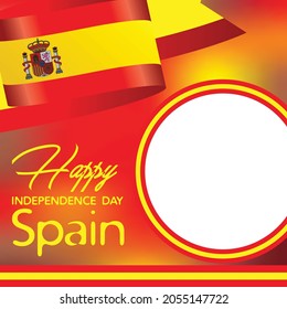 heroic twibbon background, happy independence day Spain. vector