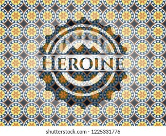 Heroine arabic emblem background. Arabesque decoration.