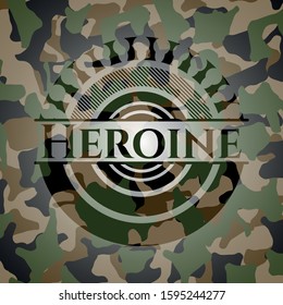 Heroine on camo texture. Vector Illustration. Detailed.