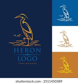 Heron Abstract Vector Logo Template