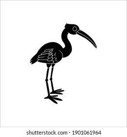 Heron animal solid icon design