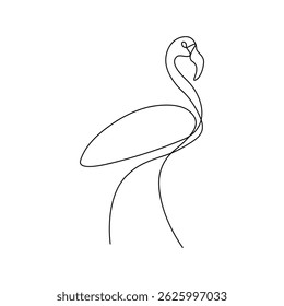 Heron bird continuous one line art outline simple vector drawing minimalist best use for logo