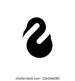 Heron bird icon. Simple style nature travel poster background symbol. Heron bird brand logo design element. Heron bird t-shirt printing. vector for sticker.