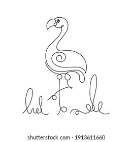 Heron Bird Line Art vector illustration, Abstract Minimalist Wall Art