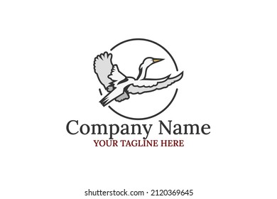 Heron bird logo company vector illustration. suitable for Company, fim and foundation logo.