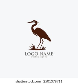 Heron bird logo, heron, heron flying, crane icon, wing, bird fully editable vector logo template