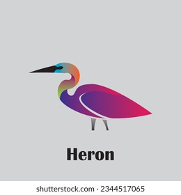 Heron bird logo with minimalistic design.