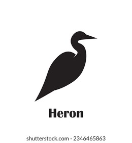 Logo del ave garza con diseño minimalista.